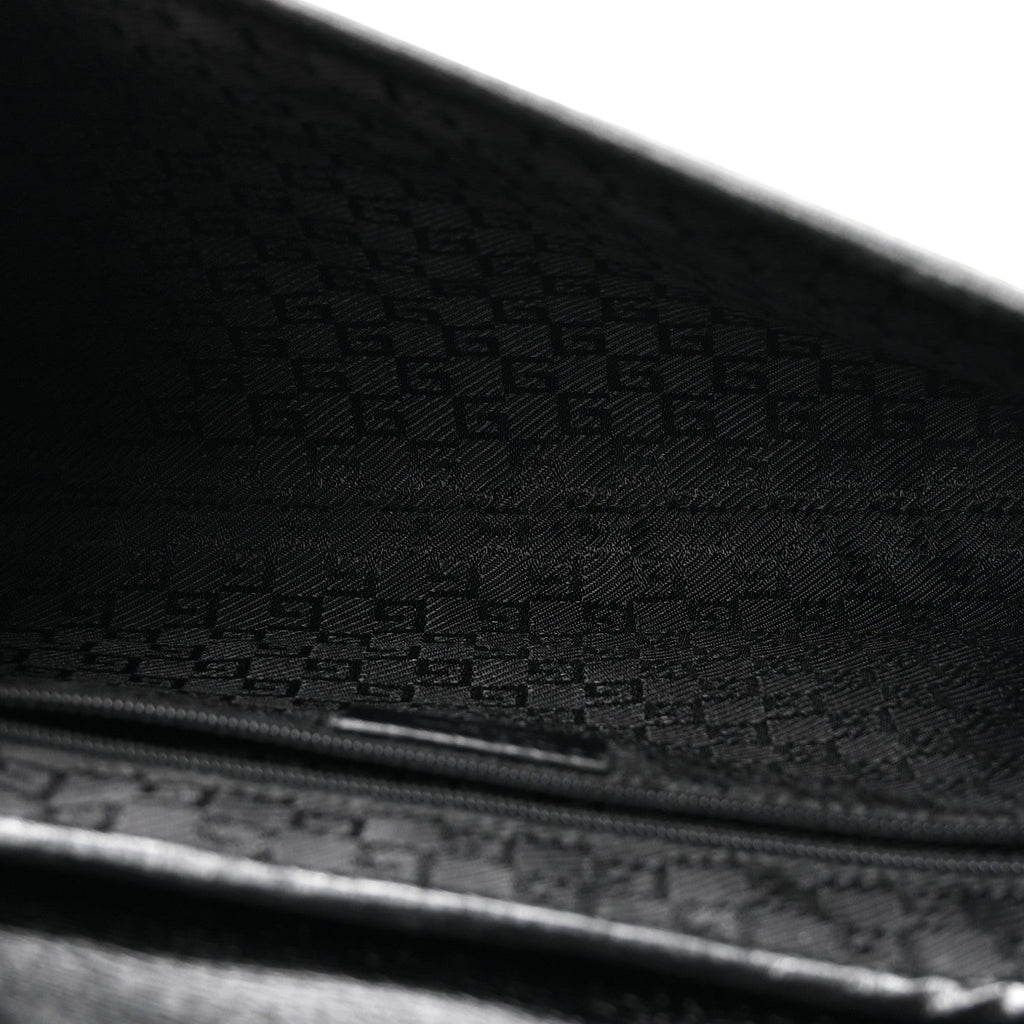 Calfskin Bamboo Handle Jackie O Hobo Black