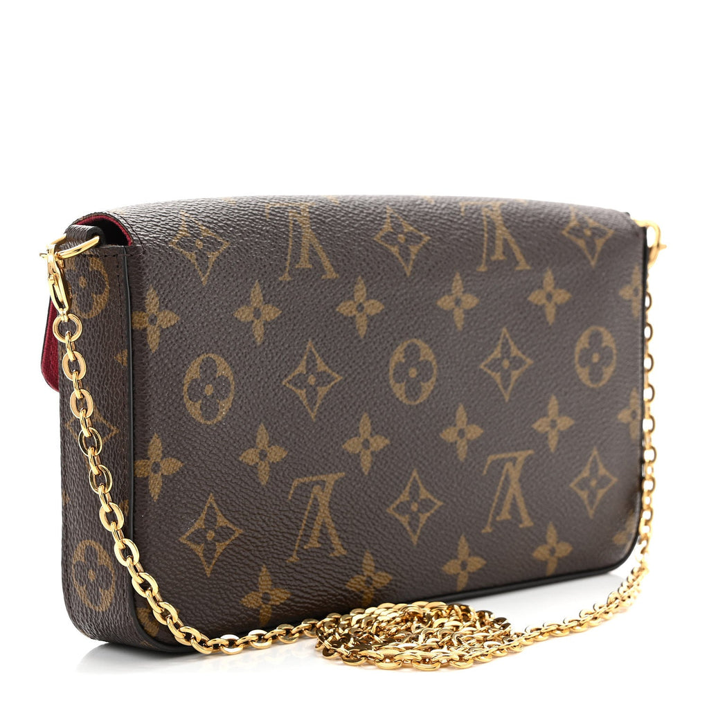 Monogram Pochette Felicie Chain Wallet Fuchsia
