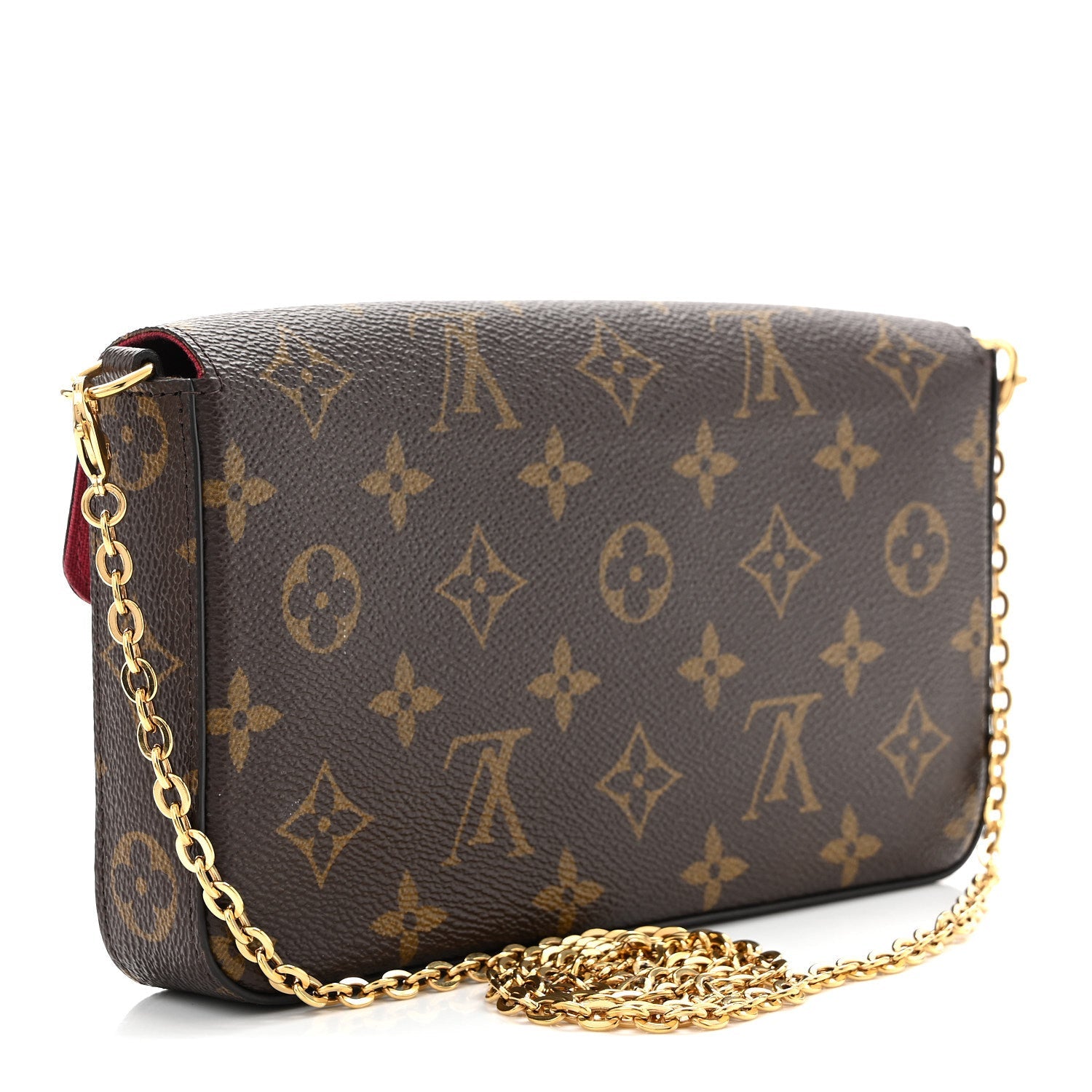 Monogram Pochette Felicie Chain Wallet Fuchsia