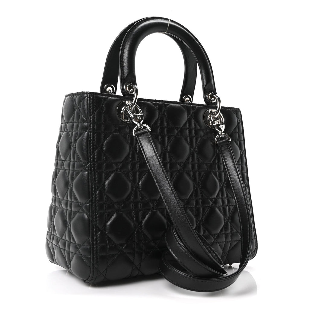 Lambskin Cannage Medium Lady Dior Black