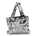 Satin Sequin Mini Tote Blue