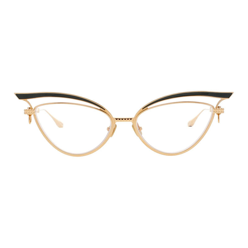 Valentino Eyeglasses Cat Eye Full Rim, Gold Green Frame and Clear Demo Lens Lens VLX-118-CHE