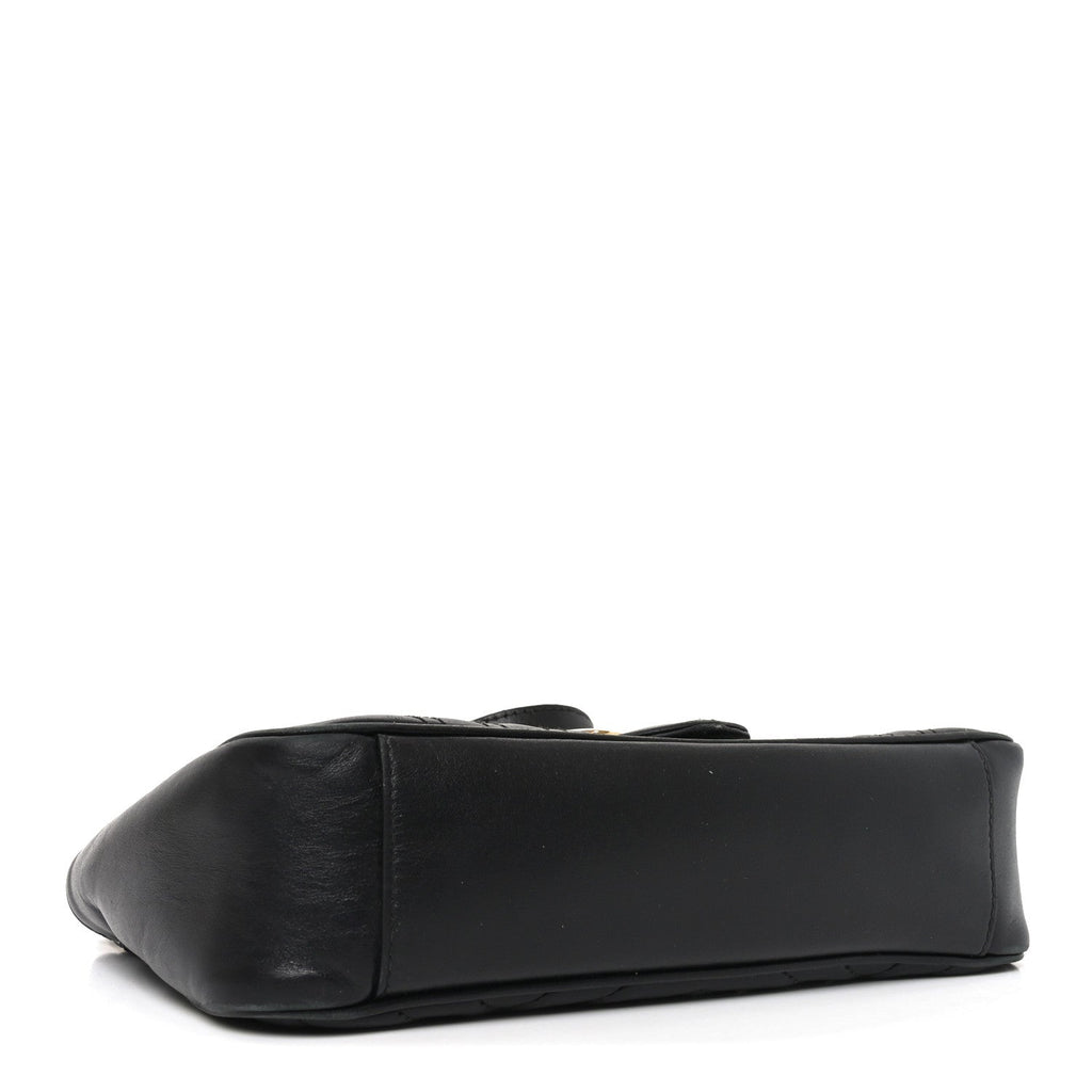 Calfskin Matelasse Small GG Marmont Shoulder Bag Black