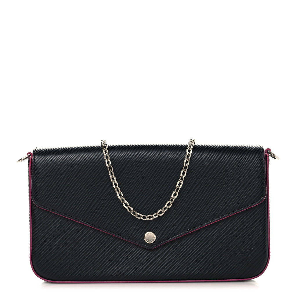 Epi Pochette Felicie Black Hot Pink