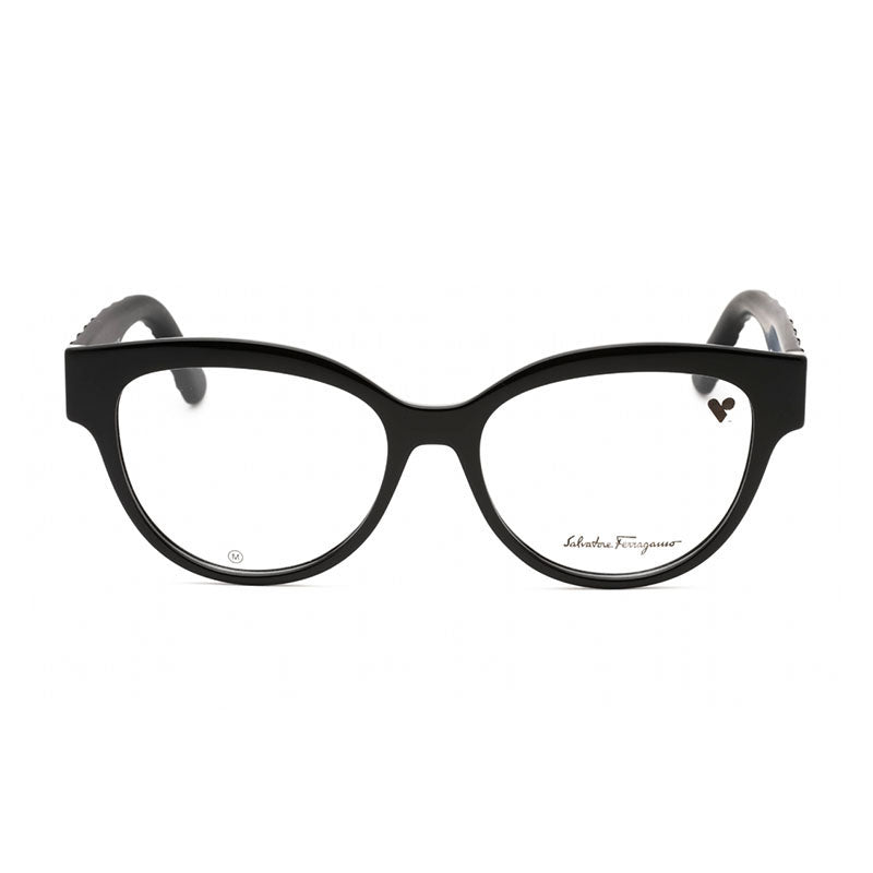 Salvatore Ferragamo Eyeglasses Cat Eye Full Rim, Havana Frame and Clear Demo Lenses Lens SF2957E240