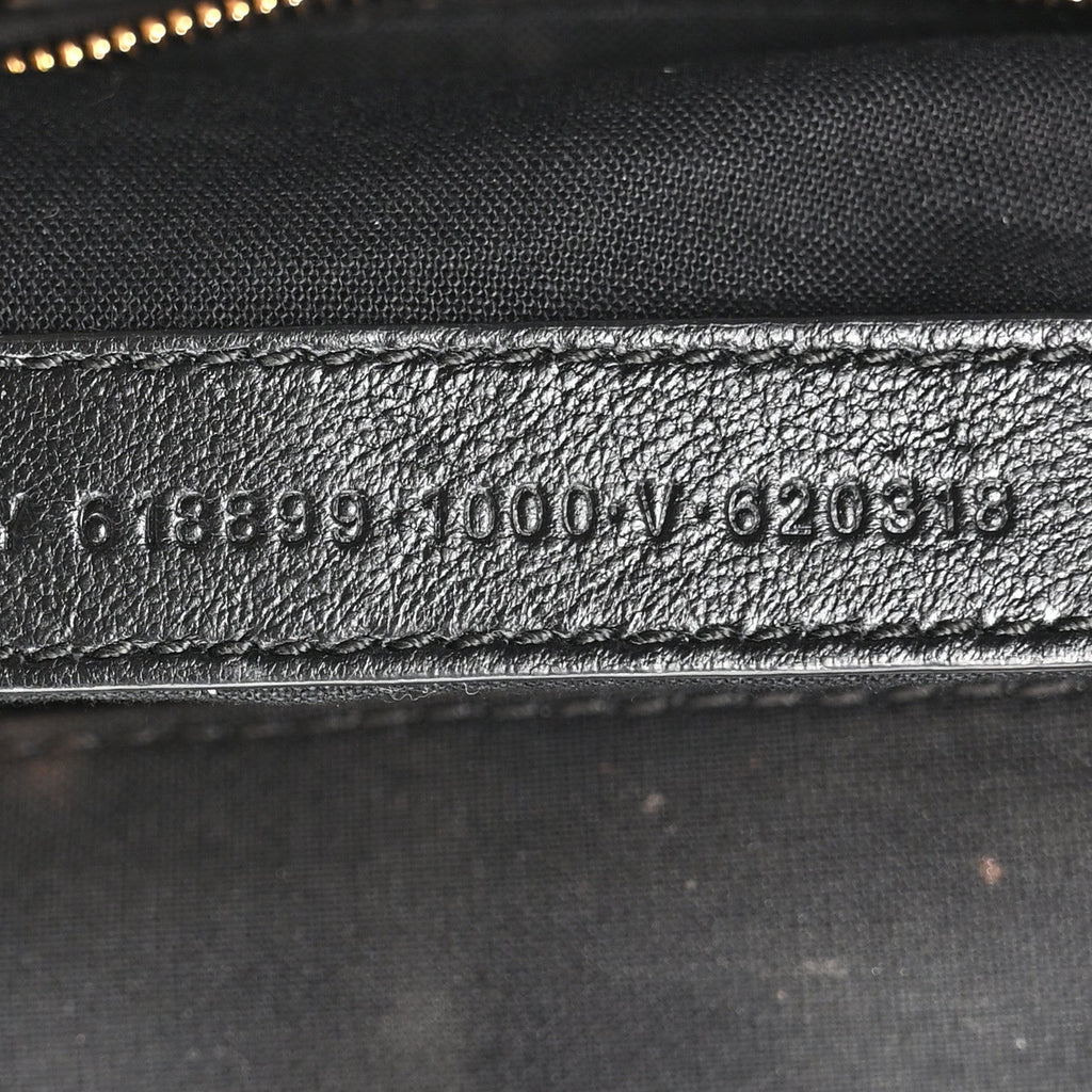 Grained Calfskin Logo XL Cloud Clutch Black