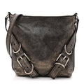 Lambskin Crackled Vintage Calfskin Small Voyou Crossbody Bag Brown