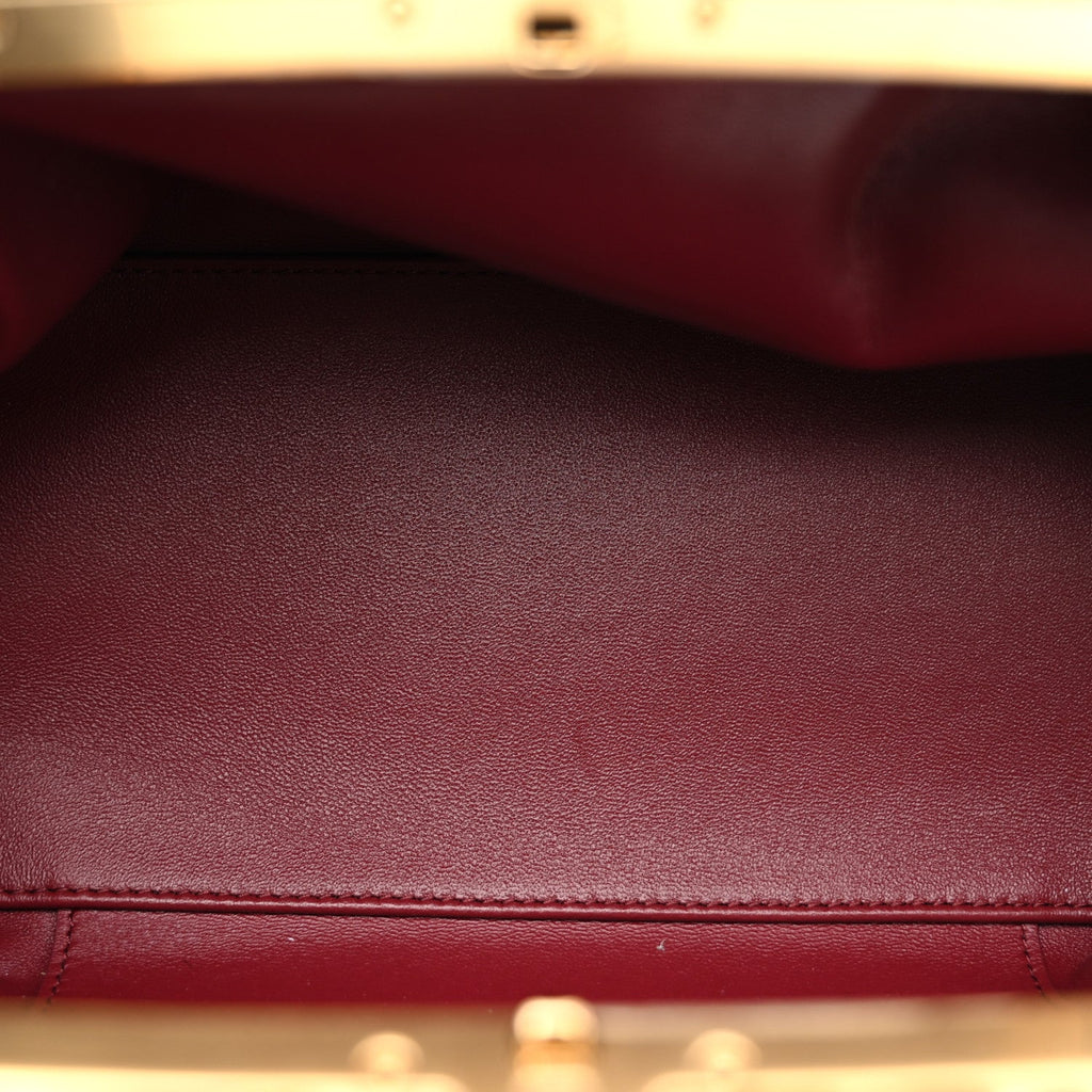 Pony Hair Printed Clutch With Chain Black White