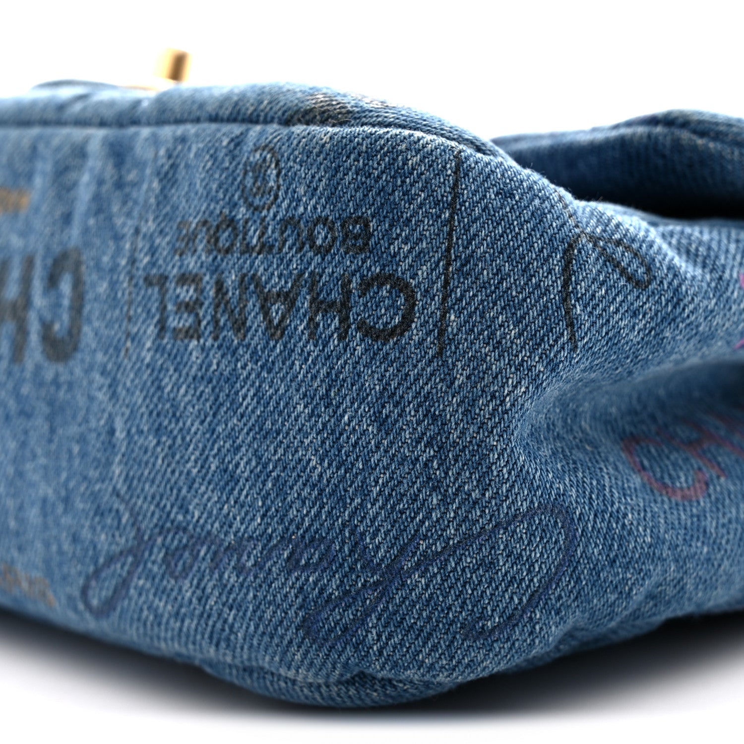 Denim Quilted Mini Denim Mood Rectangular Flap Blue Multicolor