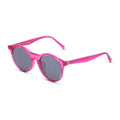 Celine Sunglasses Round Full Rim, Transparent Fuchsia Frame and Grey Lens CL40010U75V