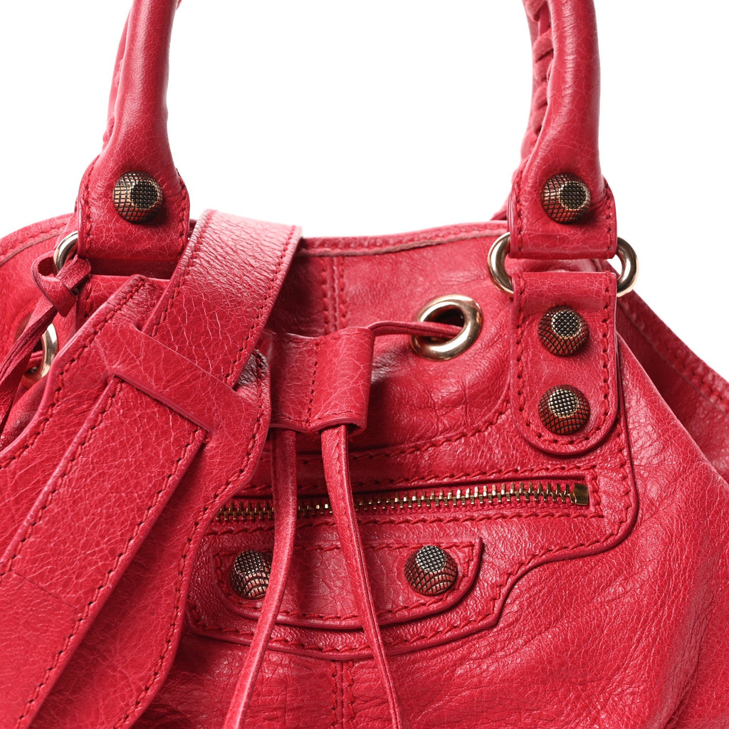 Agneau Giant 12 Rose Gold Hardware Mini Pompon Rose Thulian