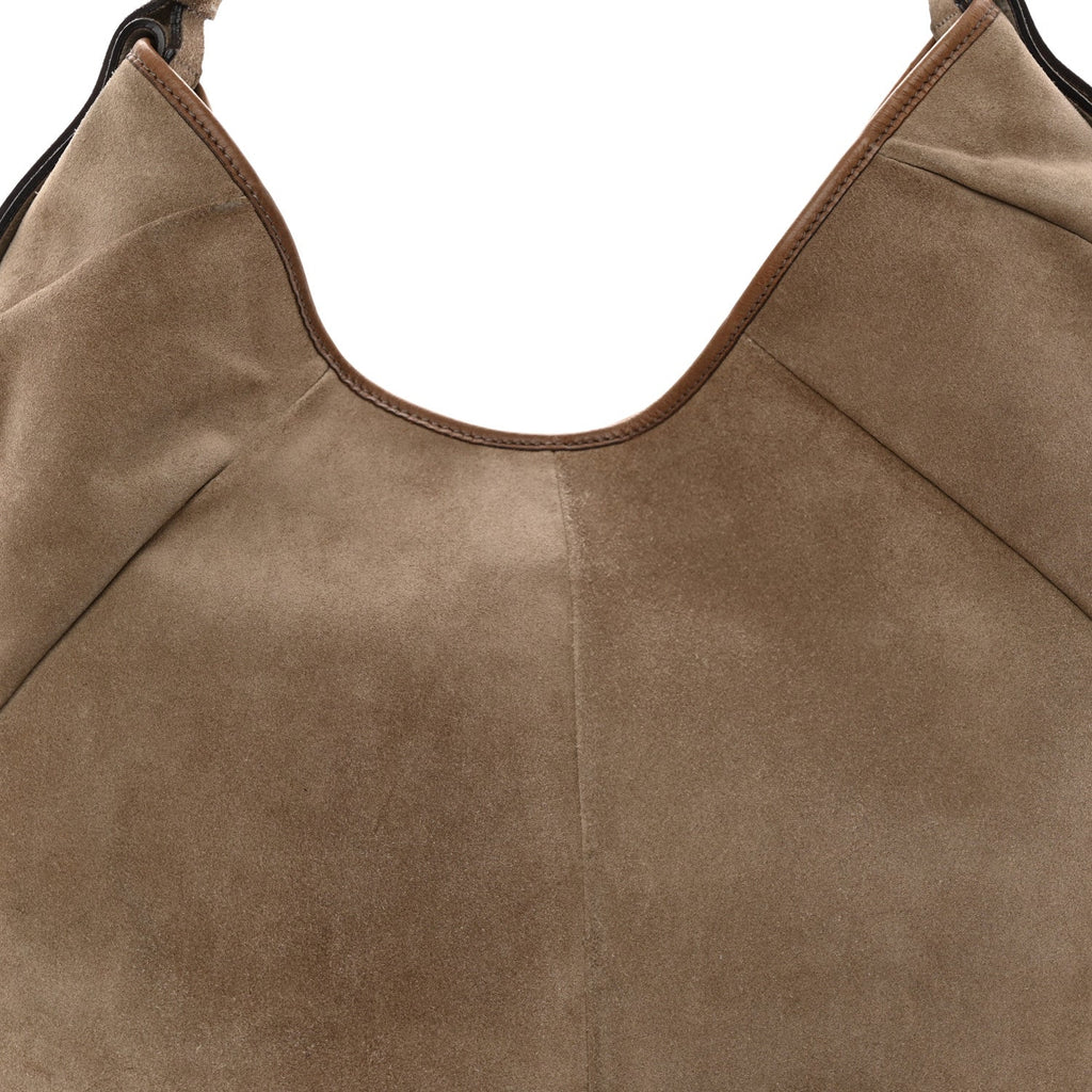 Suede Buffalo Horn Mombasa Hobo Beige