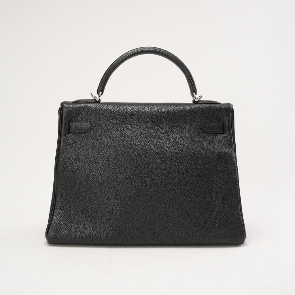 Hermes Vintage Sellier Kelly 32 Togo Black 2004