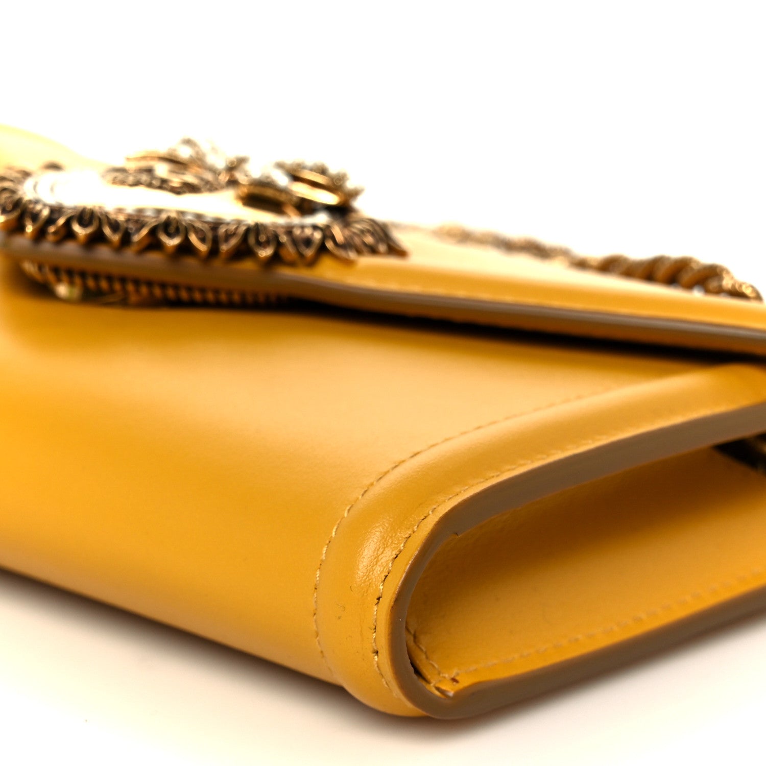 Smooth Calfskin Devotion Envelope Phone Bag Senape