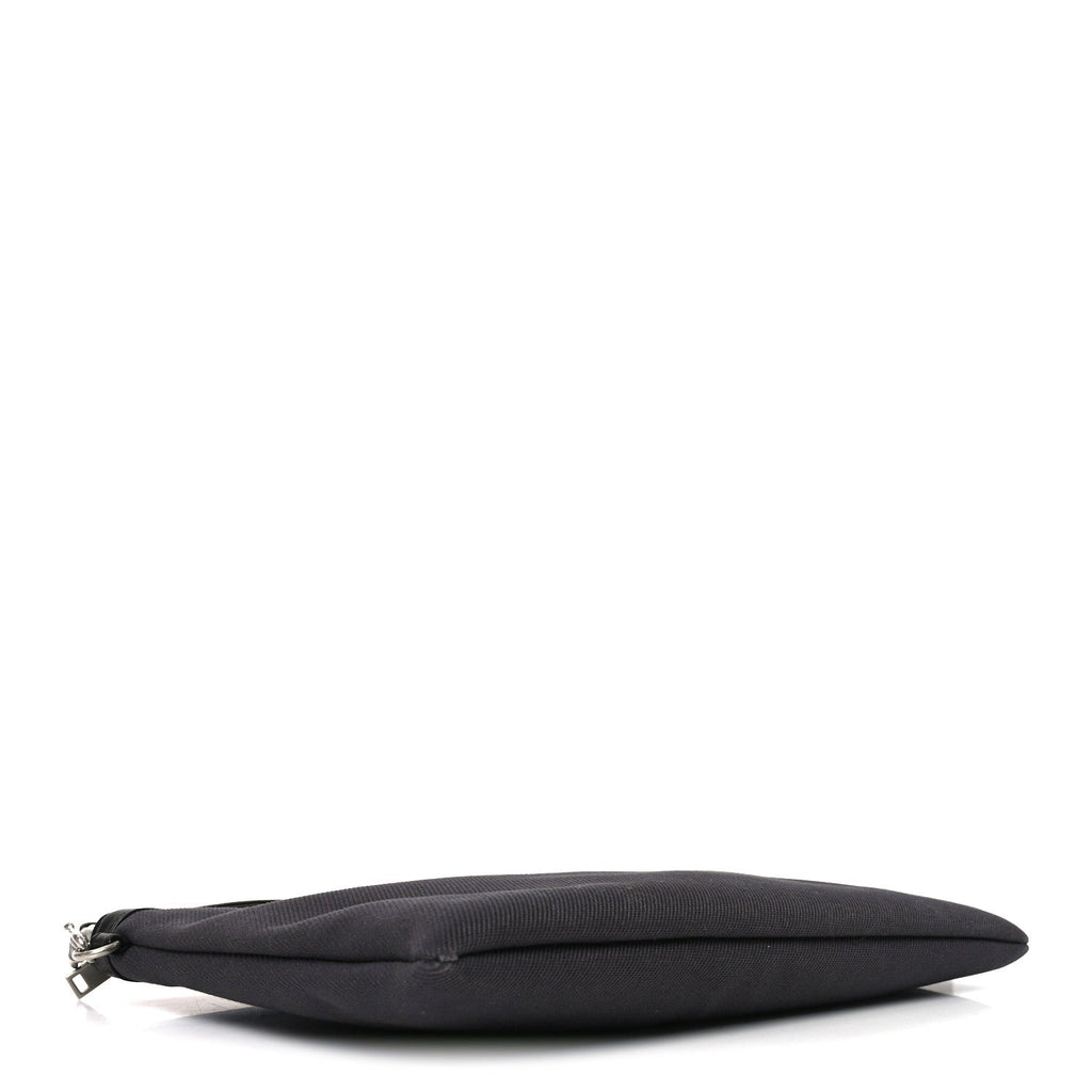 Linen Canvas Rive Gauche Zipped Pouch Black