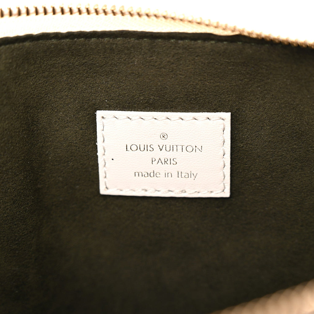 Lambskin Embossed Monogram Coussin PM Beige Cream