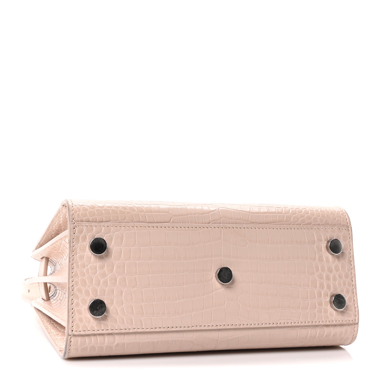 Calfskin Crocodile Embossed Nano Sac De Jour Marble Pink