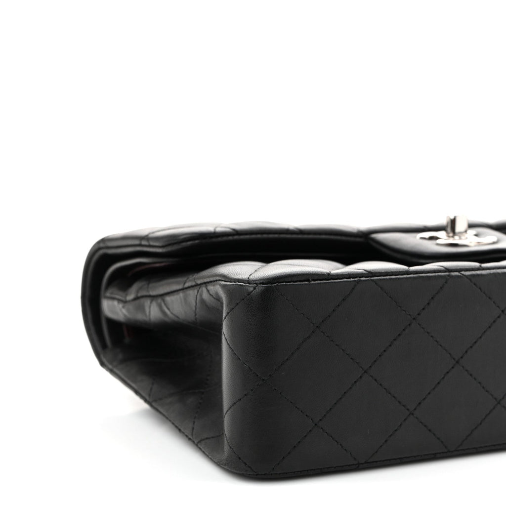 Lambskin Quilted Small Double Flap Black
