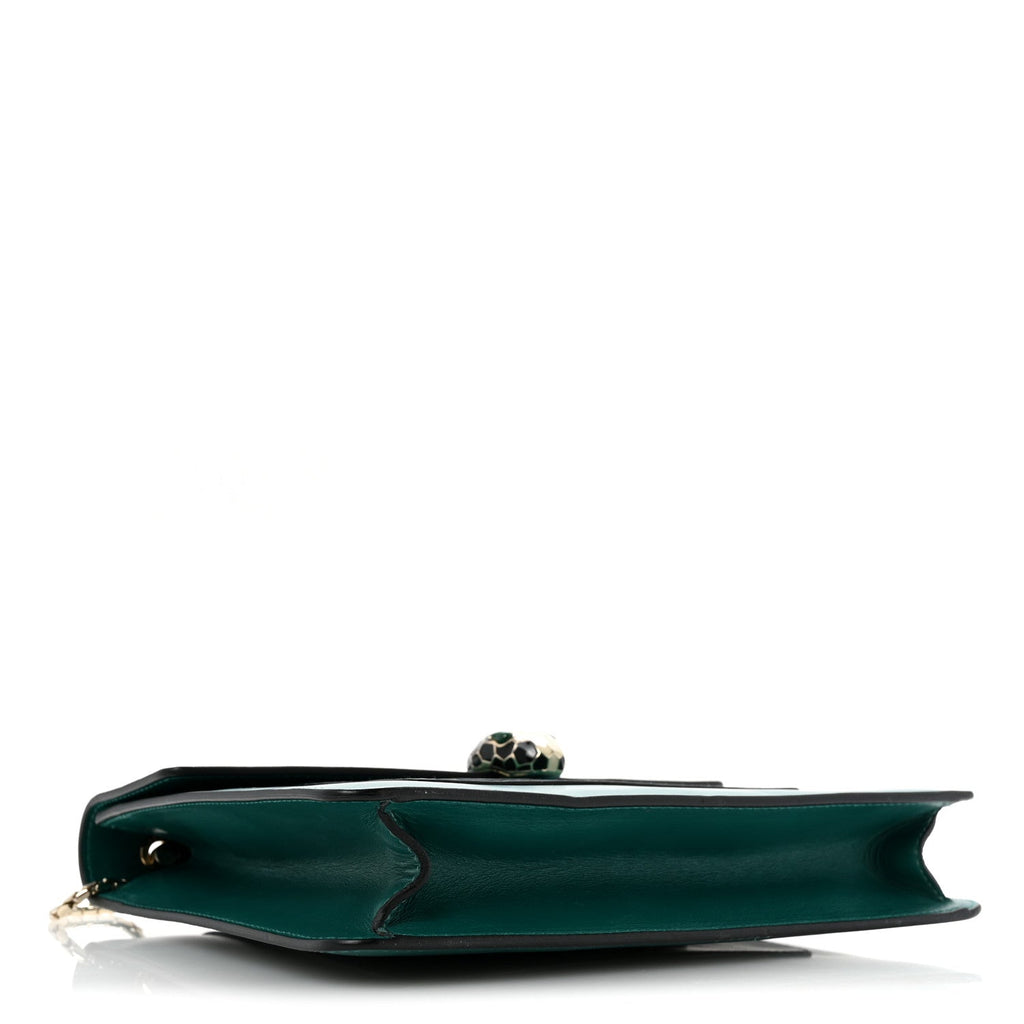 Calfskin Serpenti Forever Snake Strap Crossbody Bag Emerald Green