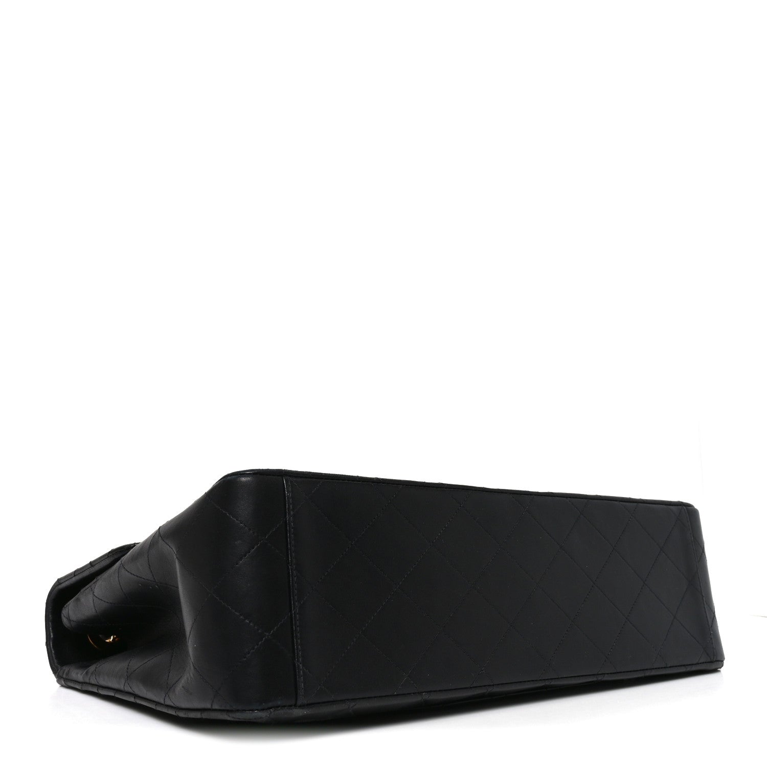 Lambskin Quilted XL Jumbo Single Flap Black