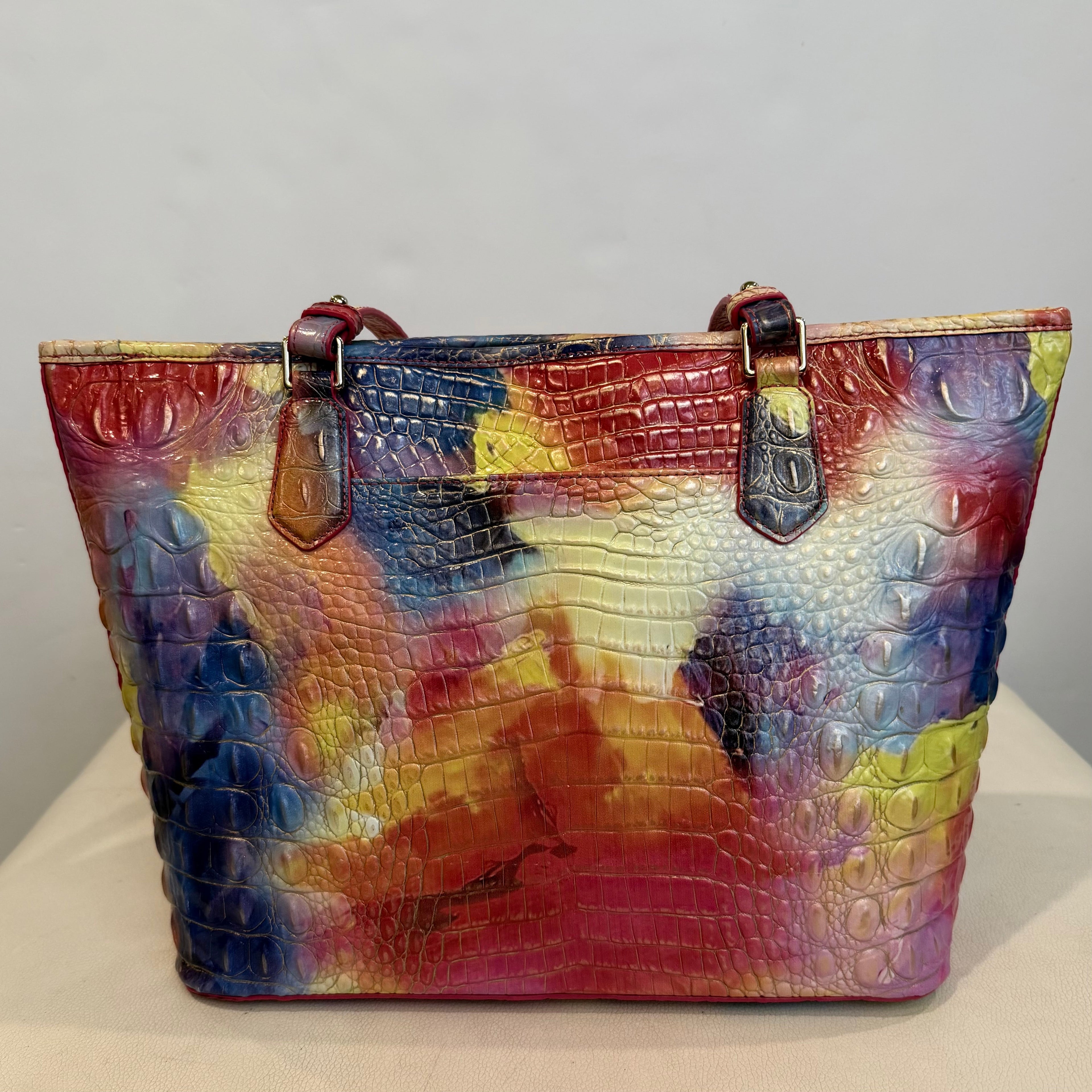 BRAHMIN Medium Asher Dandy Melbourne Croc-Embossed Tote Shoulder Bag NWOT