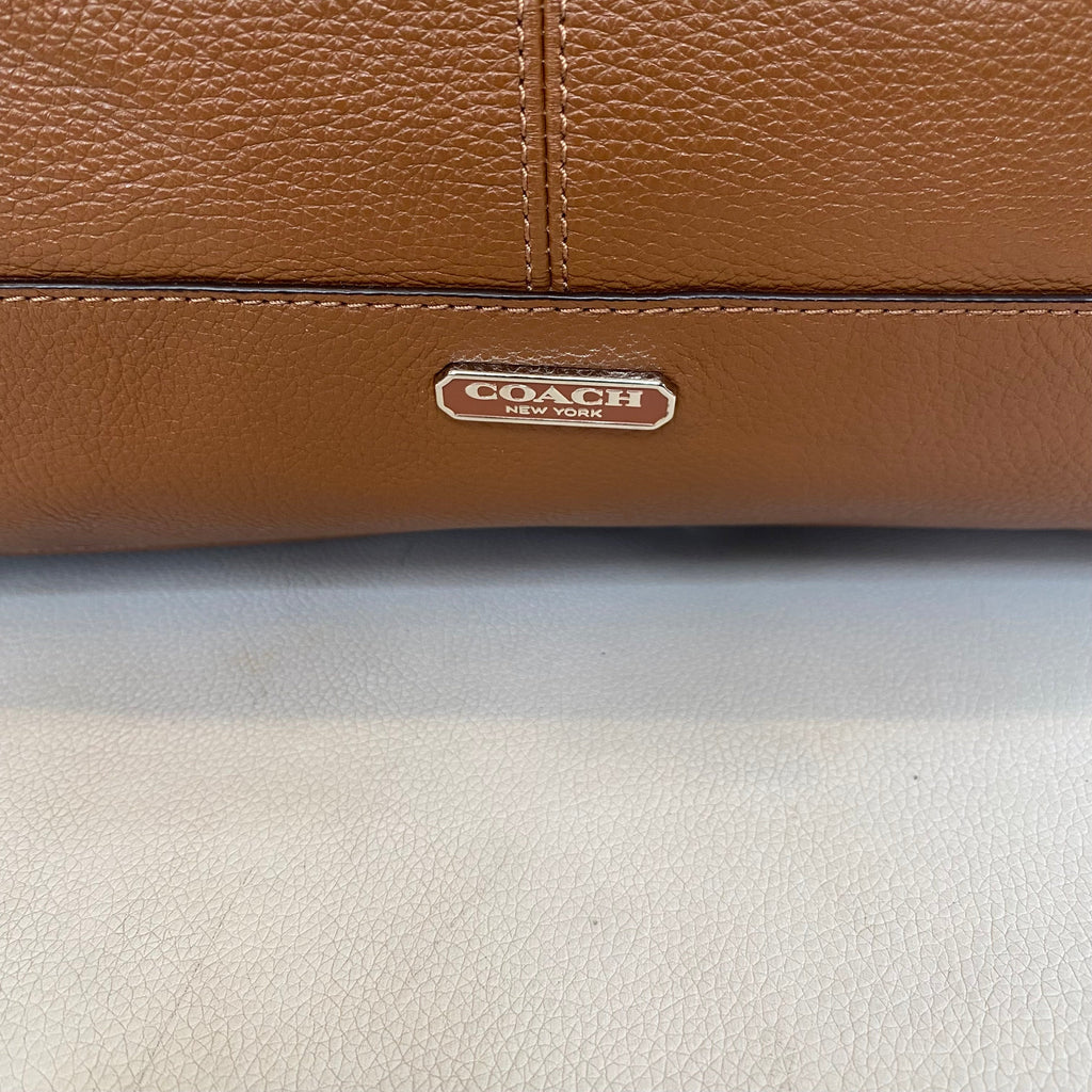 COACH Park Pebbled Calfskin Katheryn Triple Zip Satchel Tan/Brown Carryall Handbag 31324