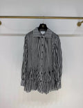 Chanel 24M rhinestone double CC striped shirt dress