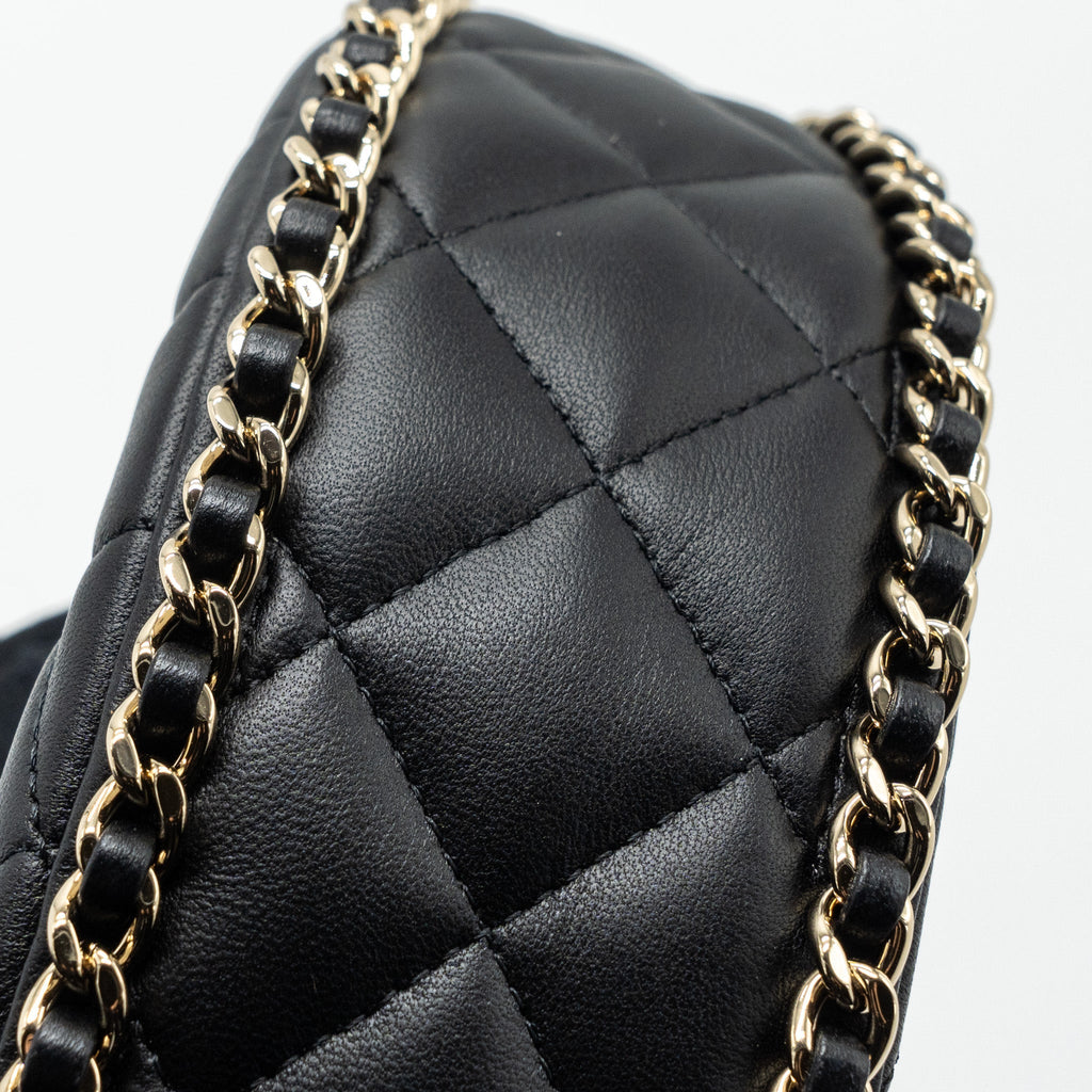 Chanel Small Moon Hobo Bag Lambskin Black L (Microchip)