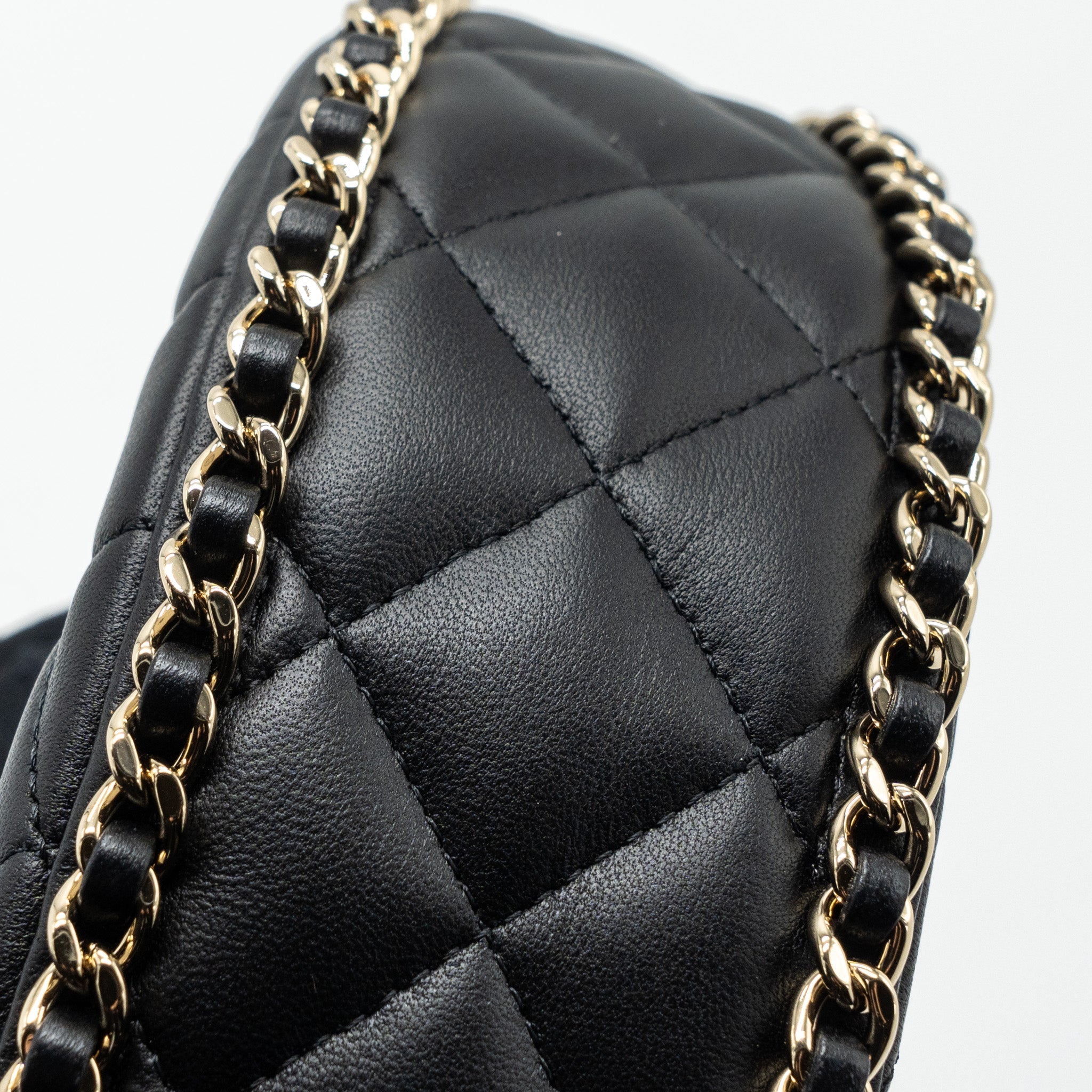 Chanel Small Moon Hobo Bag Lambskin Black L (Microchip)