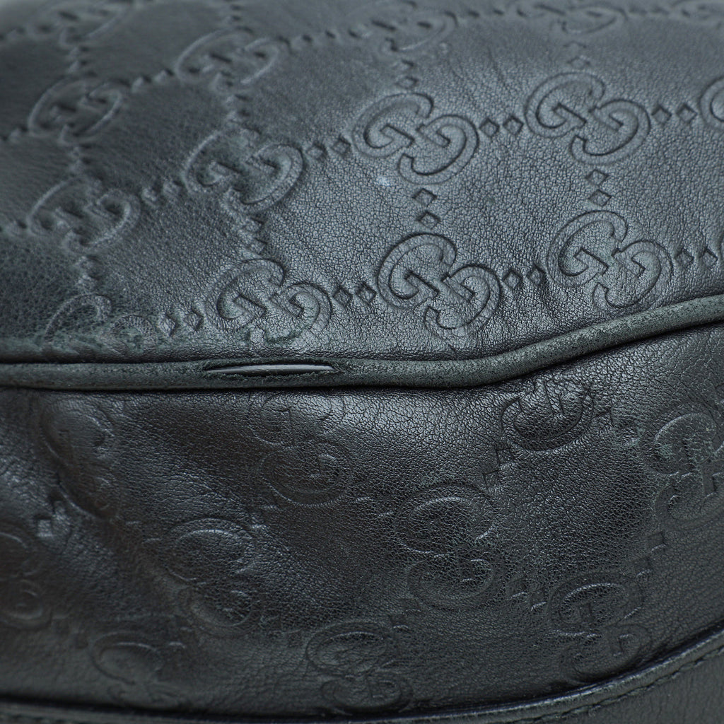 Gucci Black Guccissima GG Twins Hobo Medium Bag