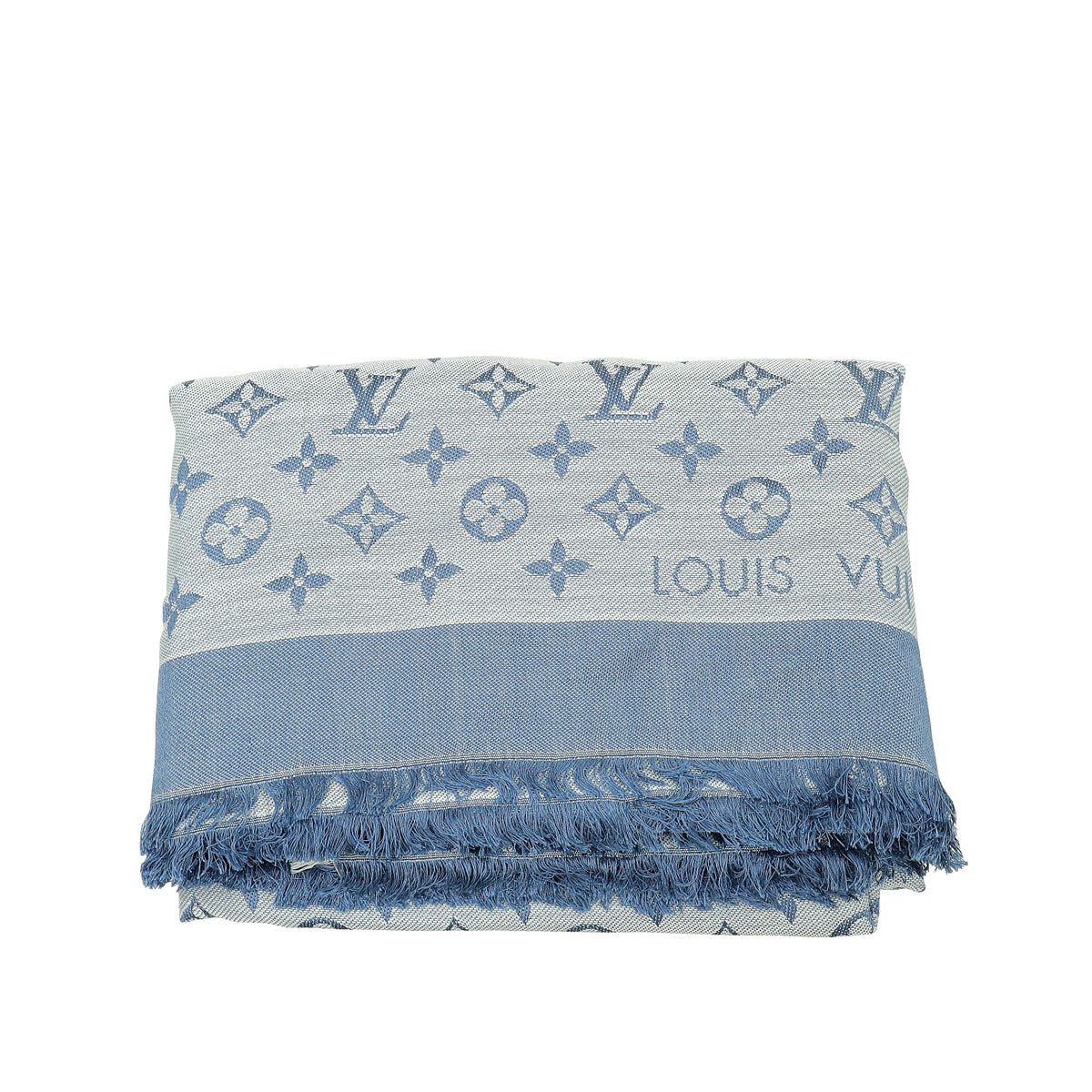 Louis Vuitton Bleu Clair Denim Monogram Shawl