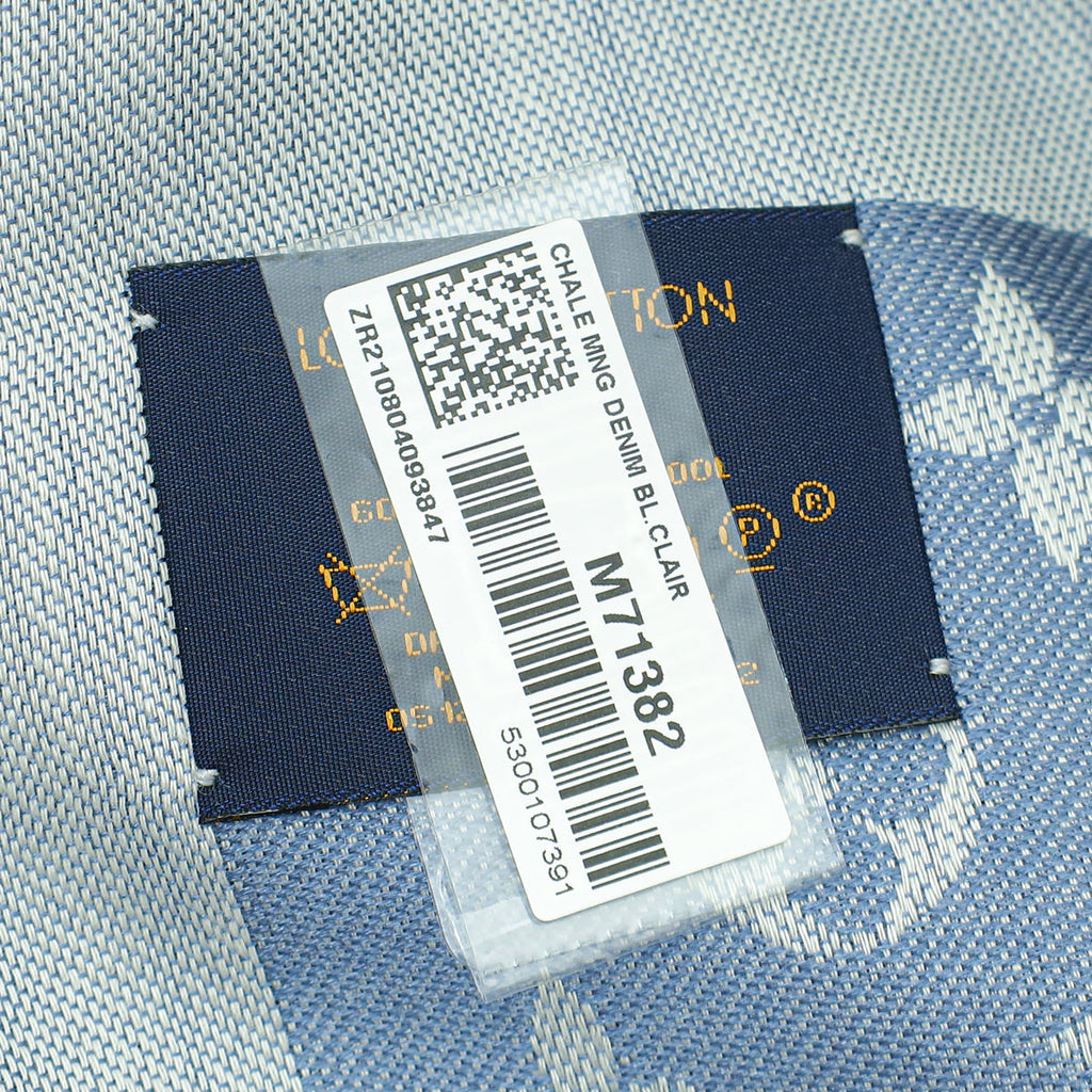Louis Vuitton Bleu Clair Denim Monogram Shawl