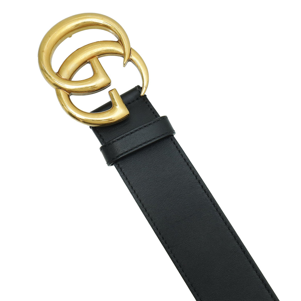 Gucci Black Double G Buckle Belt 28