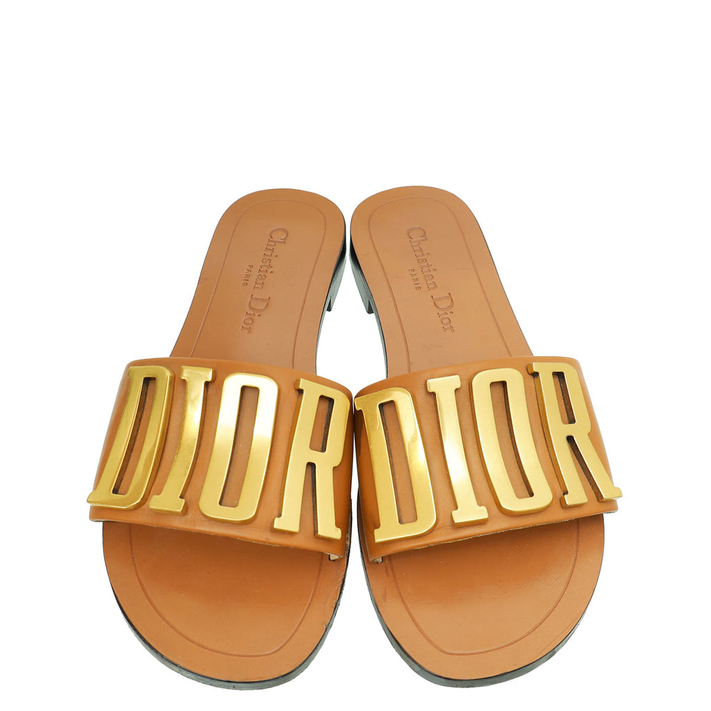Christian Dior Brown Dio(r)evolution Slide Sandals 36