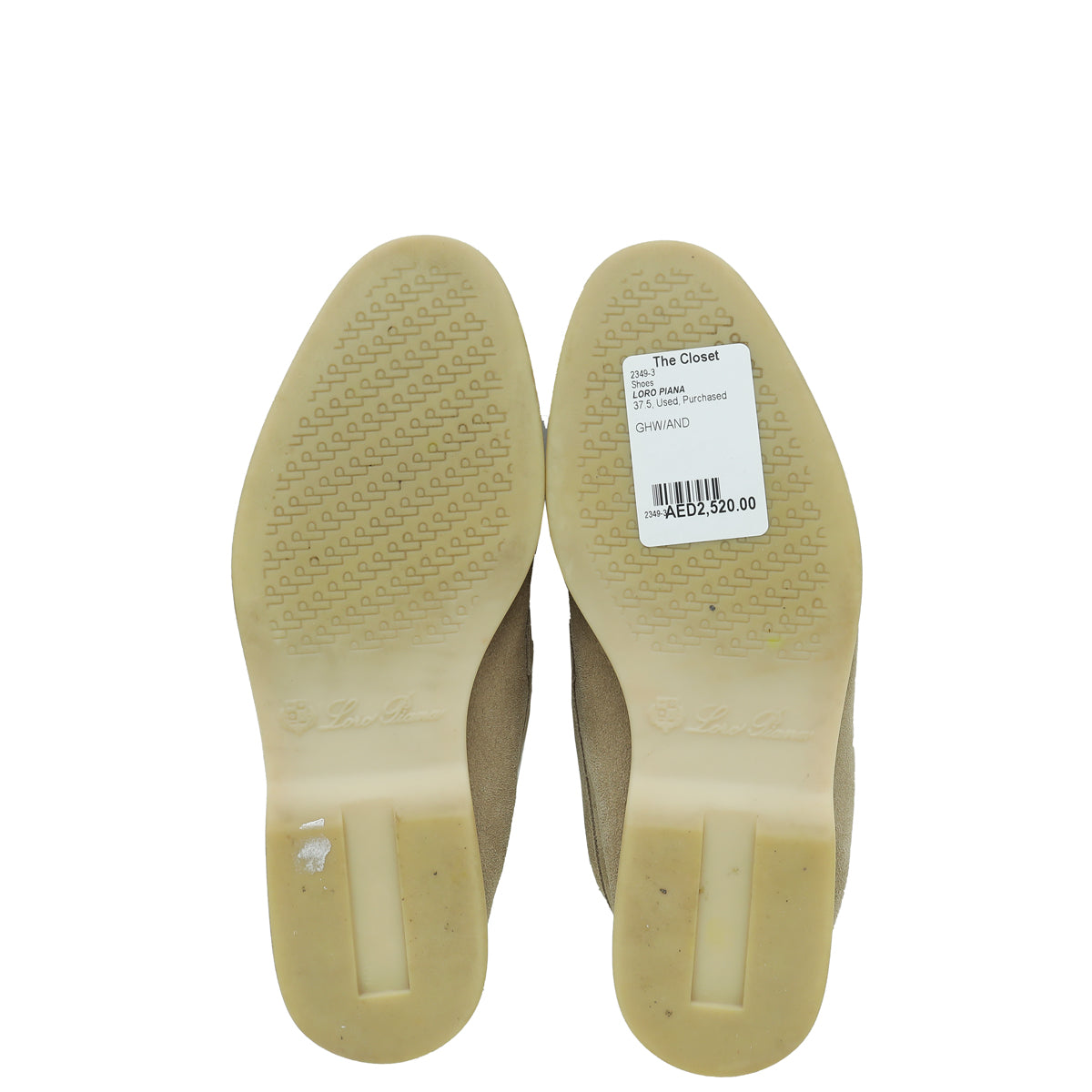 Loro Piana Sandstone Summer Charm Walk Loafers 37.5