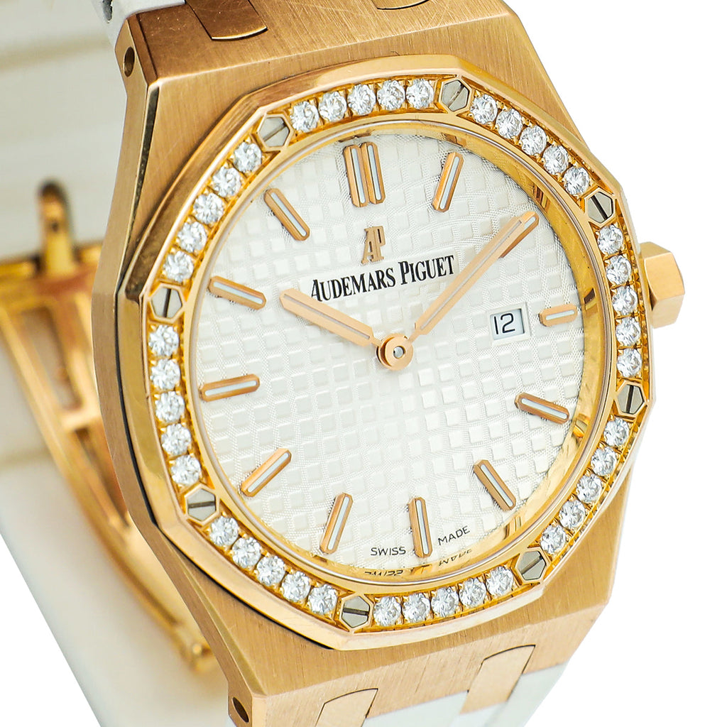 Audemars Piguet Rose Gold Diamond Royal Oak 33mm Watch