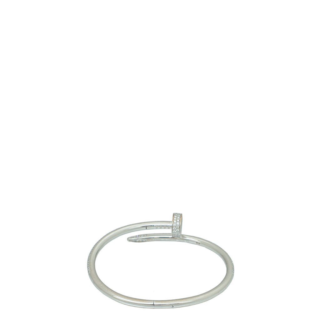 Cartier 18K White Gold Diamond Juste Un Clou Bracelet 16