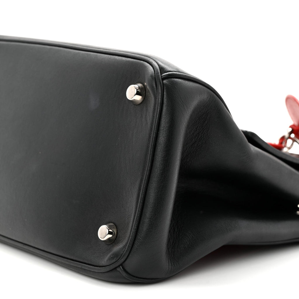 Smooth Calfskin Tri-Color Small Be Dior Flap Black Blue Red