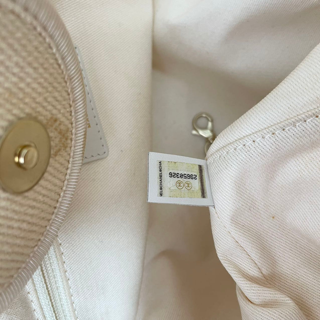 Chanel White Pearls Deauville Shopping Tote 2020