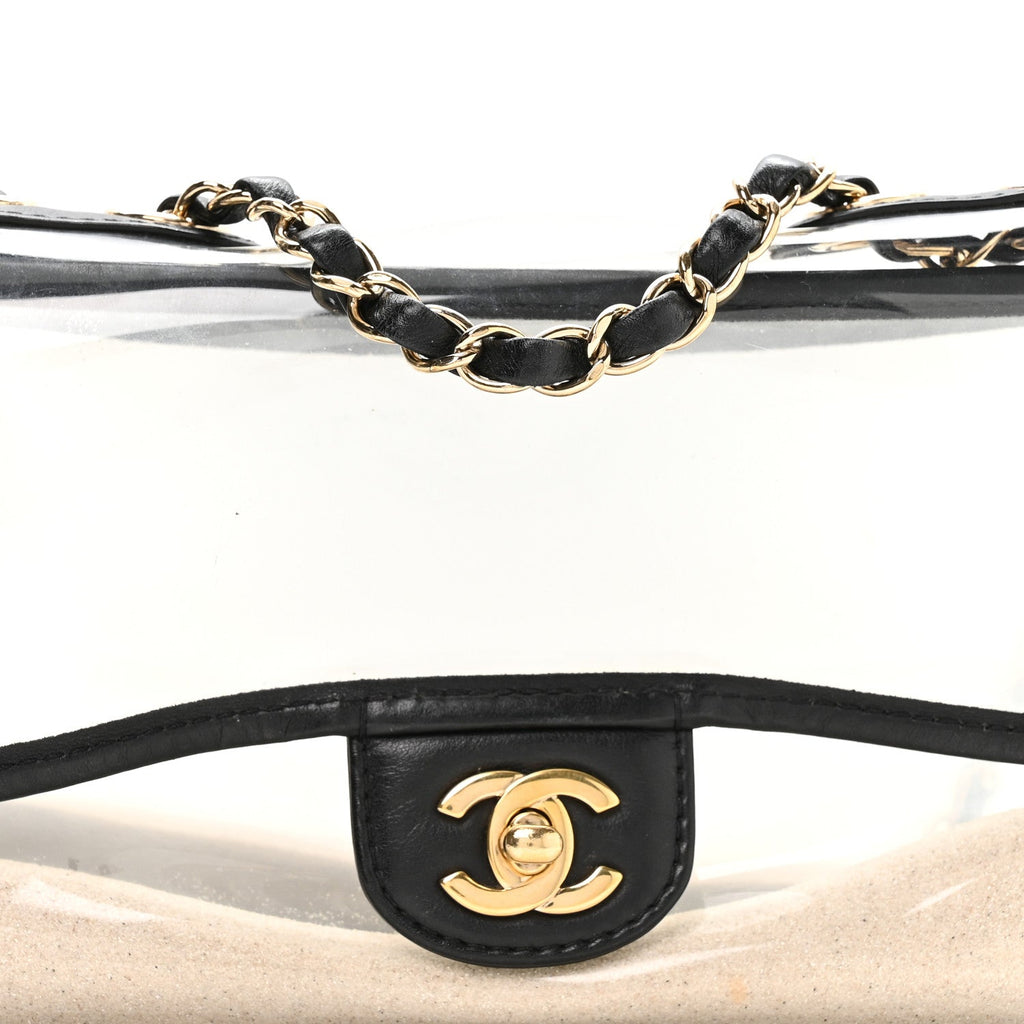 Lambskin PVC Medium Sand By The Sea Flap Black