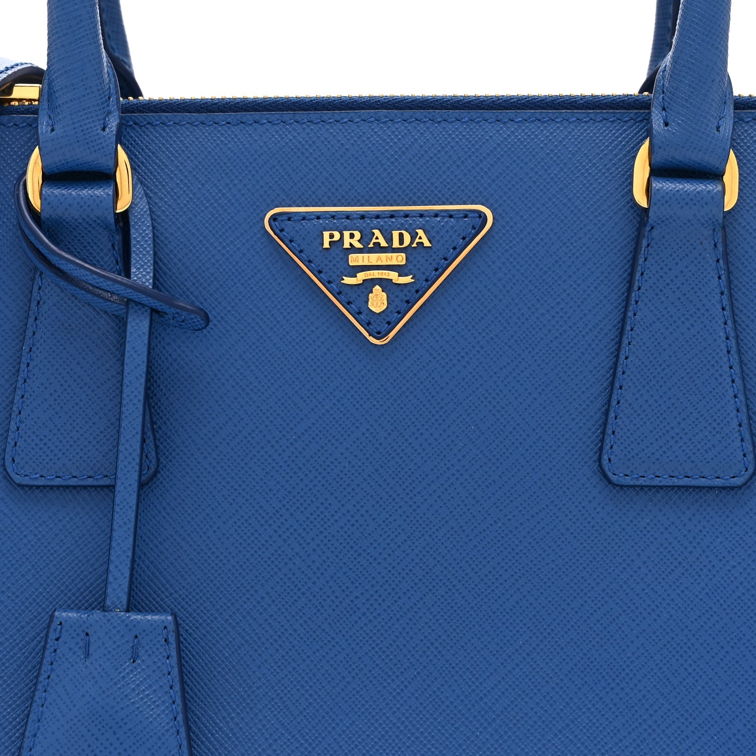 Saffiano Lux Small Galleria Double Zip Tote Bluette