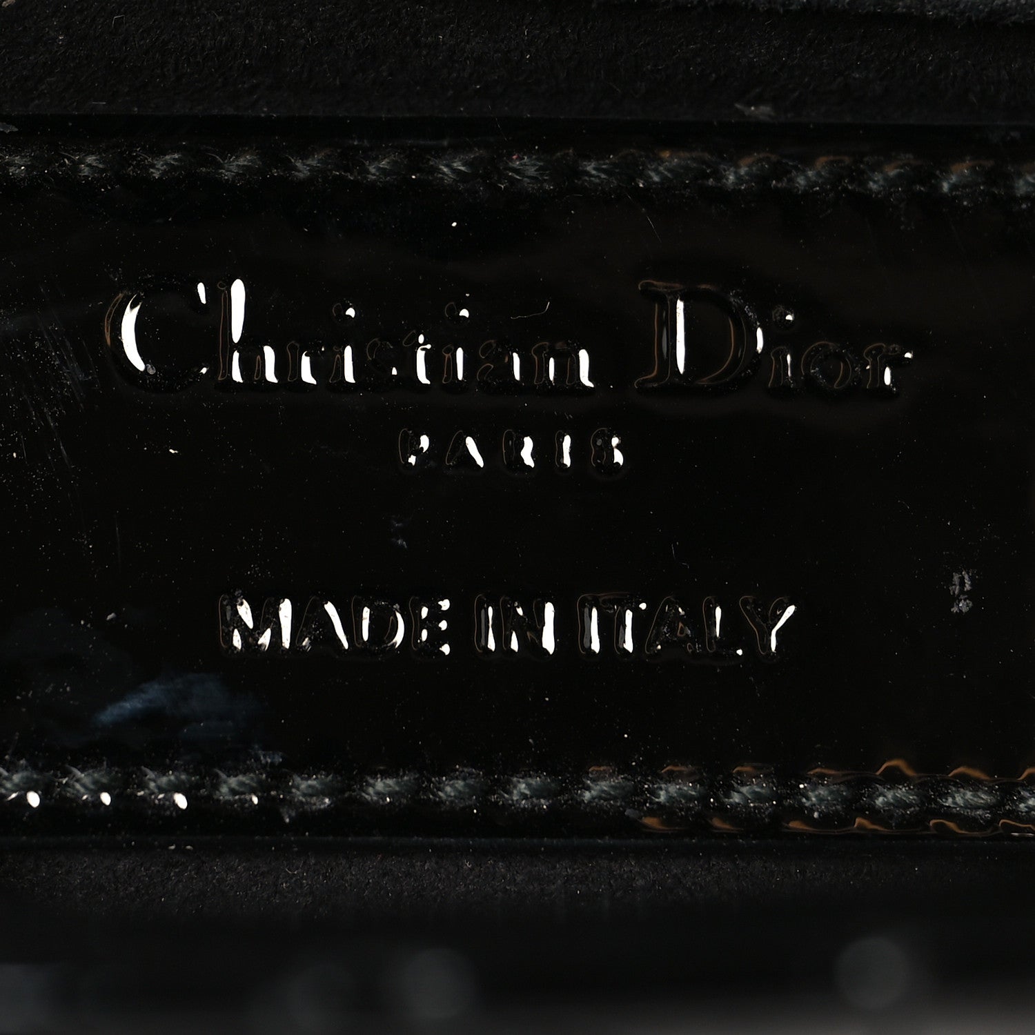 Patent Cannage Small Lady Dior Black