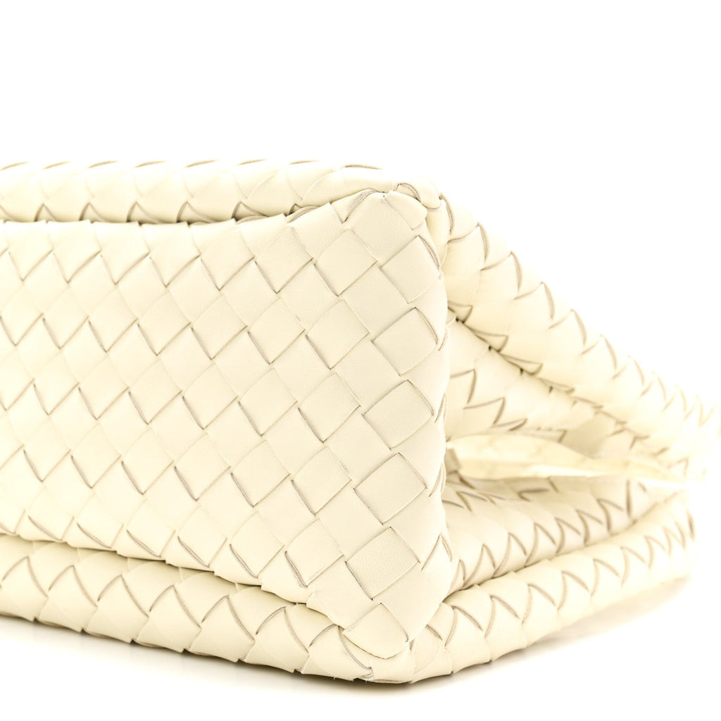 Nappa Intrecciato Small Campana Shoulder Bag Sea Salt