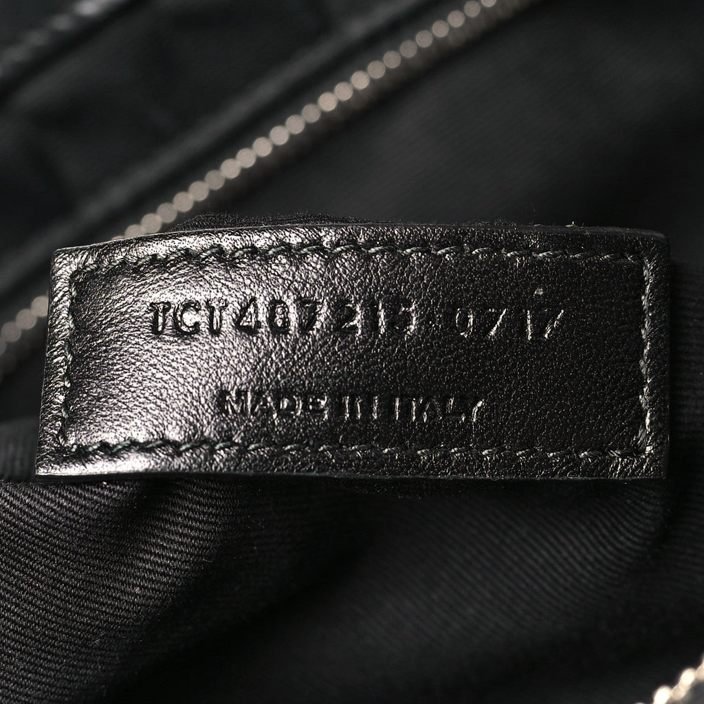 Calfskin Y Quilted Monogram Large Loulou Chain Satchel Black