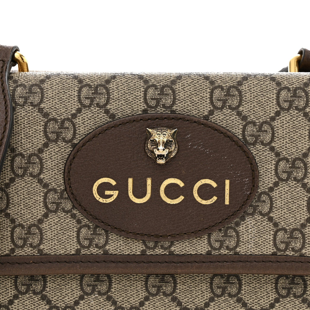 GG Supreme Monogram Web Small Neo Vintage Double Flap Messenger Bag Beige New Acero