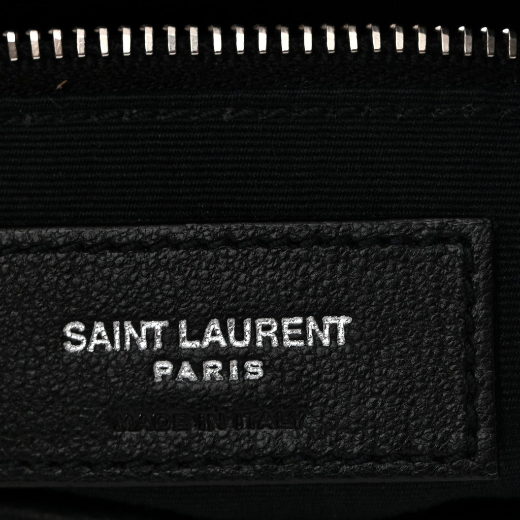Lambskin Quilted Small Loulou Puffer Monogram Chain Satchel Black