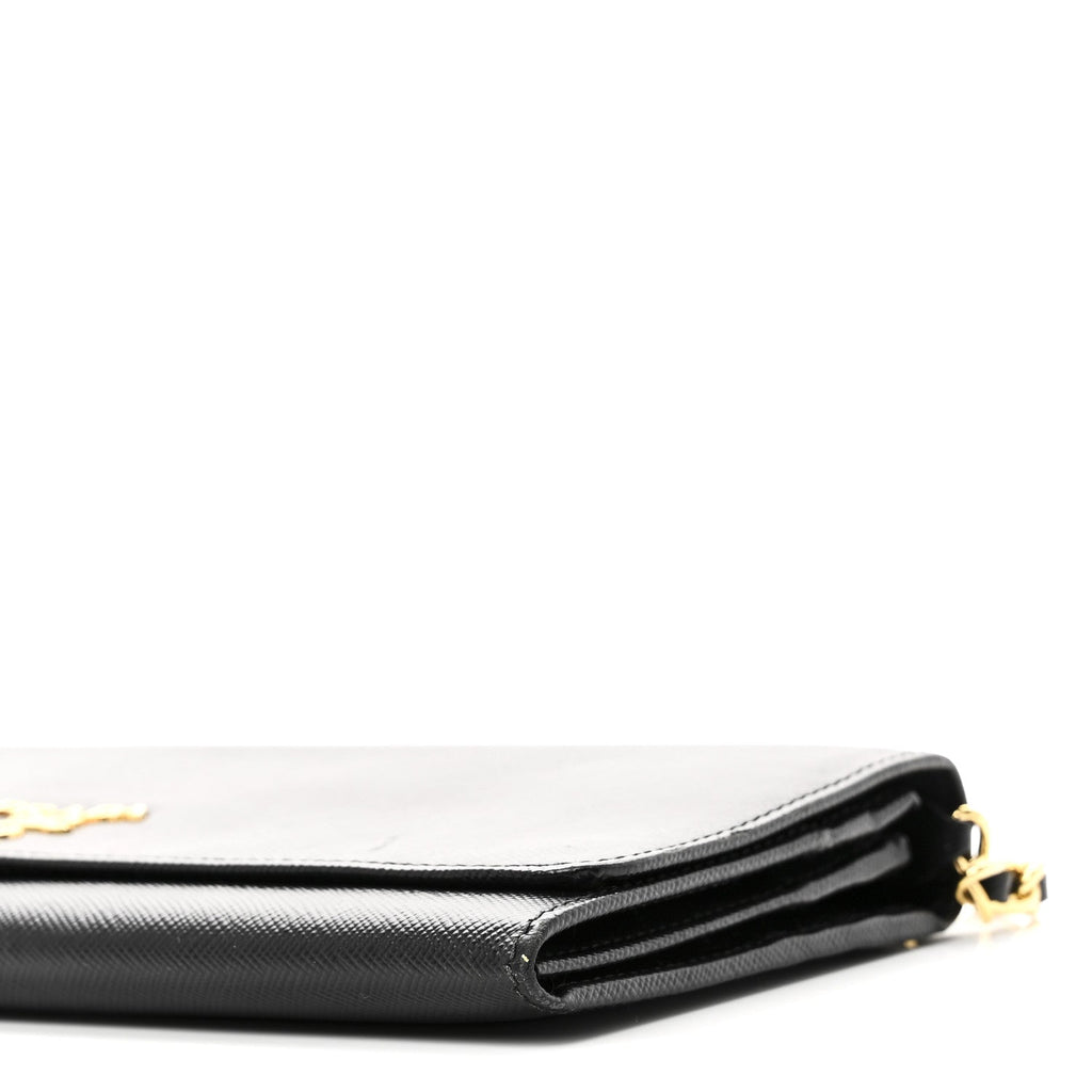Saffiano Metal Oro Chain Wallet Black Black