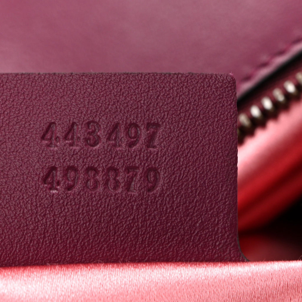 Velvet Matelasse Small GG Marmont Shoulder Bag Fuchsia Violet Cyclamen