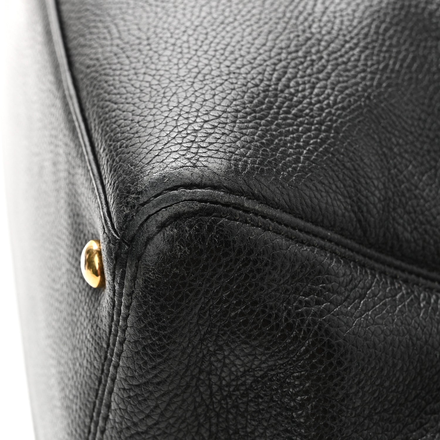 Calfskin Cerf Executive Shopper Tote Black