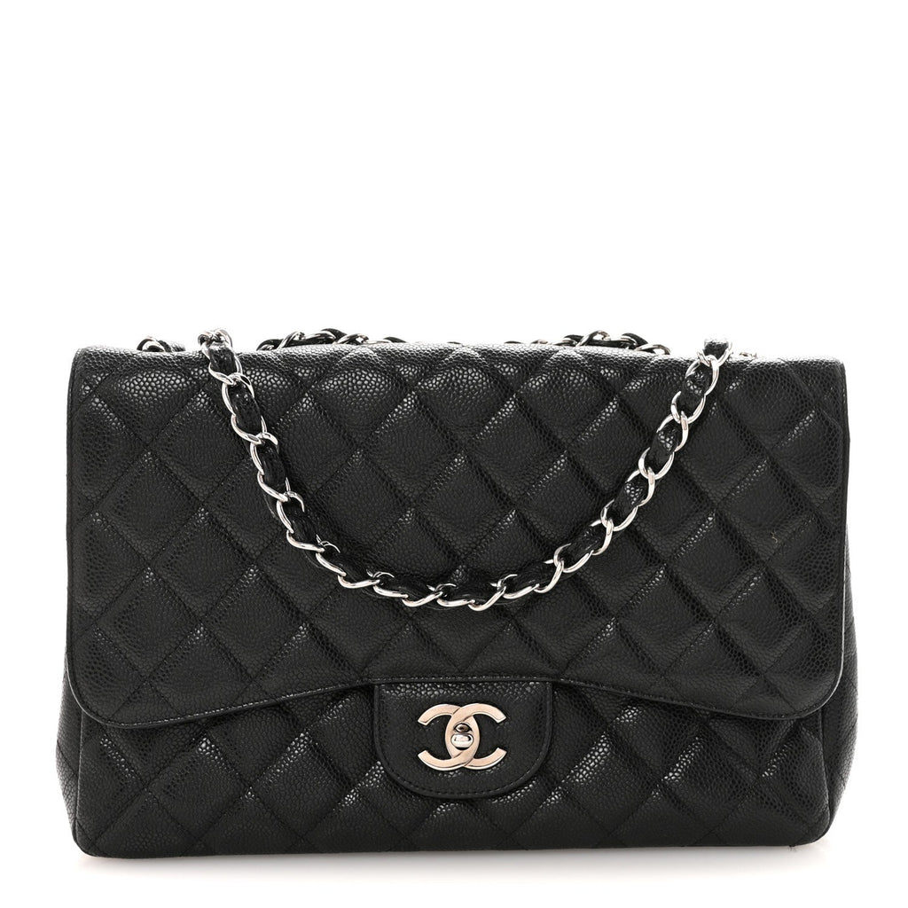 Caviar Quilted Jumbo Single Flap Black